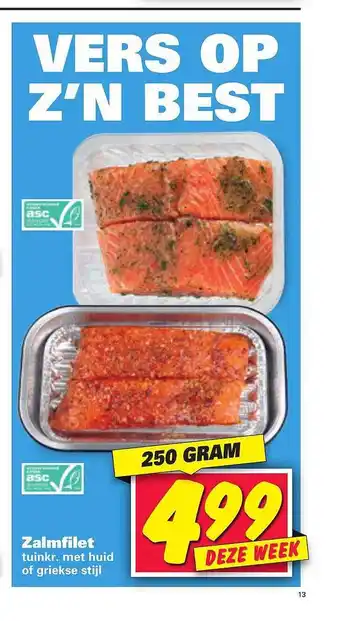 Nettorama Zalmfilet 250gram aanbieding