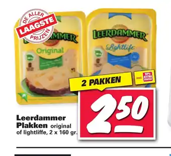 Nettorama Leerdammer Plakken 2 x 160 gr. aanbieding