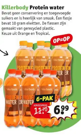 Kruidvat Killerbody Protein water 6-pak aanbieding