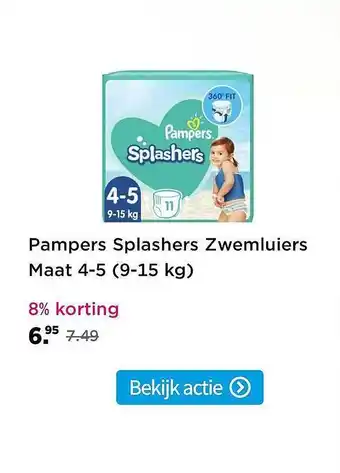 Plein.nl Pampers Splashers Zwemluiers Maat 4-5 (9-15 Kg) 8% Korting aanbieding