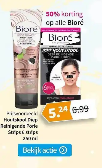 Plein.nl Bioré Houtskool Diep Reinigende Porie Strips 6 Strips 250 Ml 50% Korting aanbieding