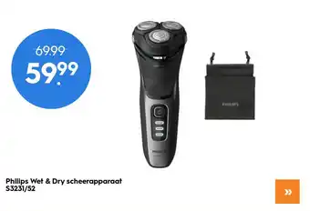Blokker Philips Wet & Dry scheerapparaat S3231/52 aanbieding