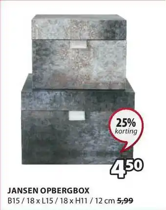 Jysk Jansen Opbergbox 25% Korting aanbieding