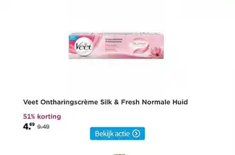 Plein.nl Veet Ontharingscrème Silk & Fresh Normale Huid 51% Korting aanbieding