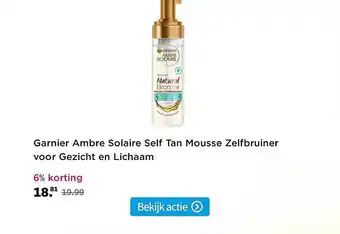 Plein.nl Garnier Ambre Solaire Self Tan Mousse Zelfbruiner Voor Gezicht En Lichaam 6% Korting aanbieding