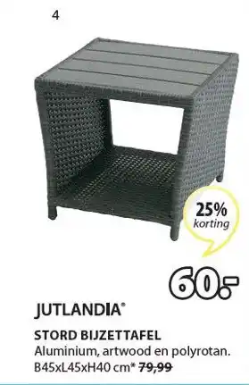 Jysk STORD BIJZETTAFEL aanbieding