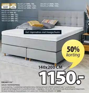 Jysk GOLD C100 BOXSPRING aanbieding