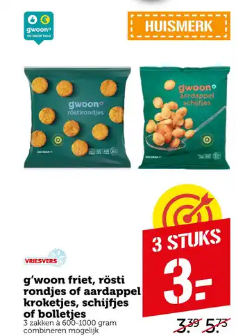 Coop g'woon friet aanbieding