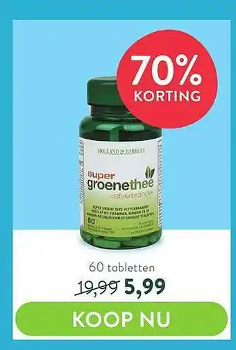Holland & Barrett Holland & Barrett Super Groenethee 70% Korting aanbieding
