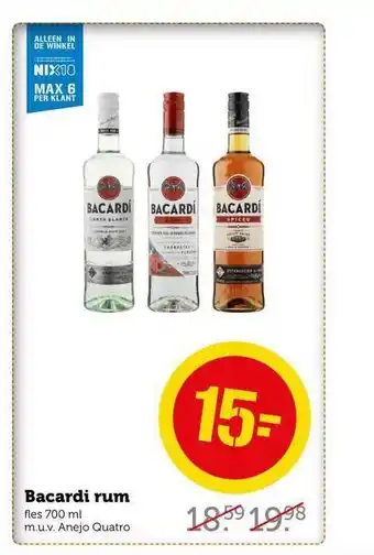 CoopCompact Bacardi Rum aanbieding