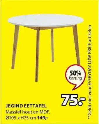 Jysk Jegind Eettafel 50% Korting aanbieding