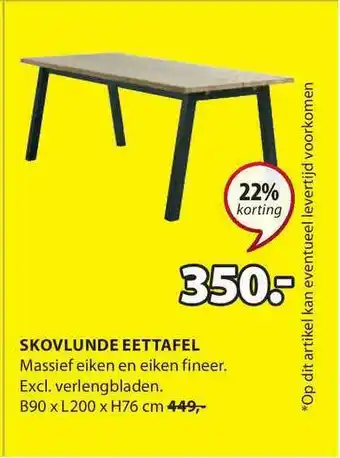 Jysk Skovlunde Eettafel aanbieding