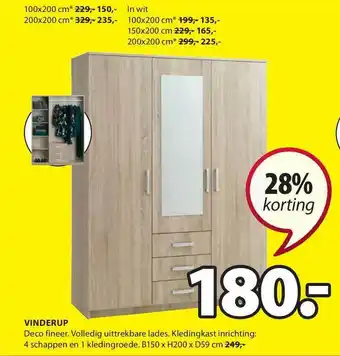 Jysk Vinderup Kledingkast aanbieding