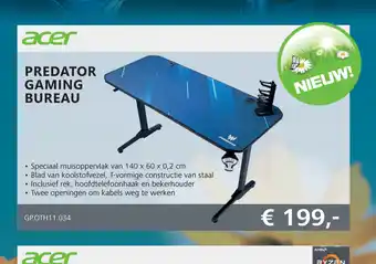 Informatique Acer Predator Gaming Bureau aanbieding