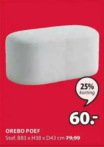 Jysk Orebo Poef aanbieding