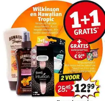 Kruidvat Wilkinson En Hawaiian Tropic 1+1 Gratis aanbieding