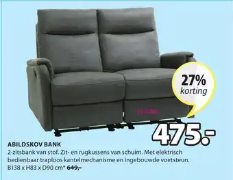 Jysk Abildskov Bank B138xH83xD90 cm aanbieding