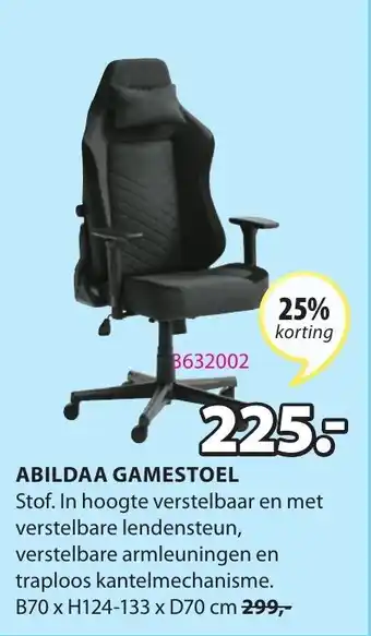 Jysk Abildaa Gamestoel B70xH124-133xD70 cm aanbieding