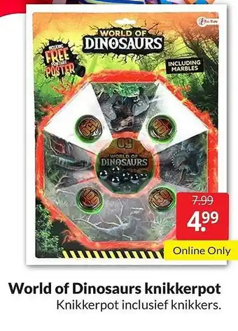 Boekenvoordeel World of Dinosaurs knikkerpot aanbieding