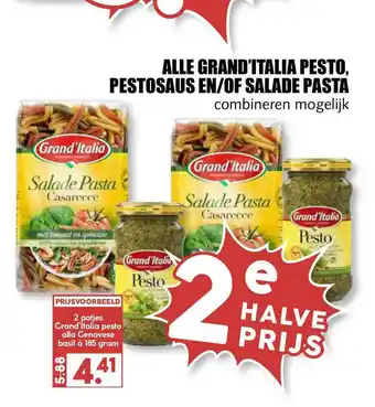 MCD Supermarkt Alle Grand'Italia Pesto, Pestosaus En-of Salade Pasta aanbieding