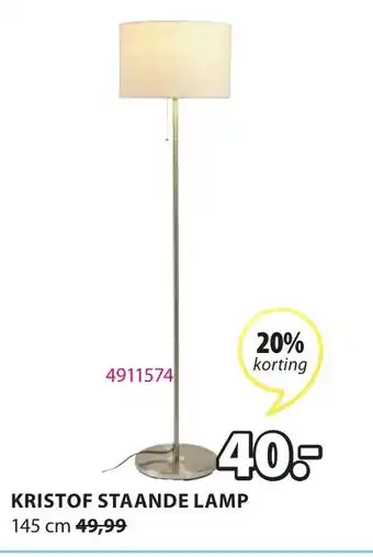 Jysk Kristof staande lamp aanbieding