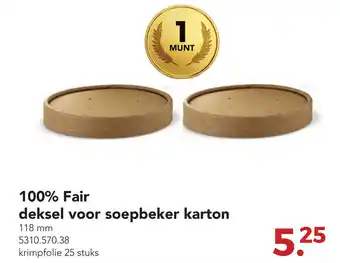 Zegro 100% Fair deksel voor soepbeker karton aanbieding