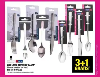 Big Bazar Alle Losse Bestek Op Kaart 3+1 Gratis aanbieding