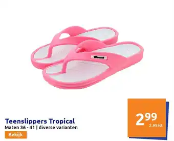 Action Teenslippers Tropical aanbieding