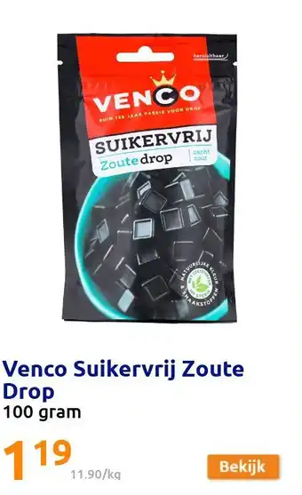 Action Venco Suikervrij Zoute Drop aanbieding