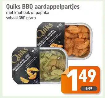 Dagwinkel Quiks bbq aardappelpartjes met knoflook of paprika 350 gram aanbieding