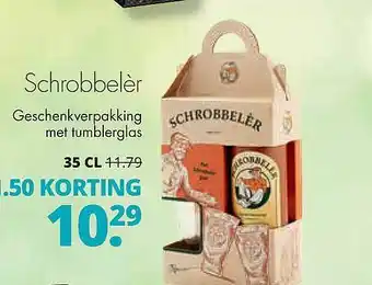 Mitra Schrobbelèr geschenkverpakking met tumblerglas aanbieding