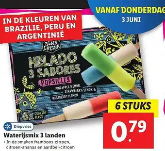 Lidl Alma latina waterijsmix 3 Landen aanbieding