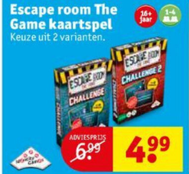 Kruidvat Escape room The Game kaartspel aanbieding