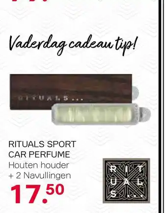 Pour Vous Rituals Sport Car Perfume Houten Houder + 2 Navullingen aanbieding