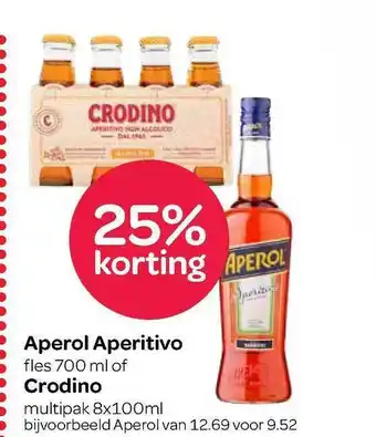 Spar Aperol Aperitivo Of Crodino 25% Korting aanbieding