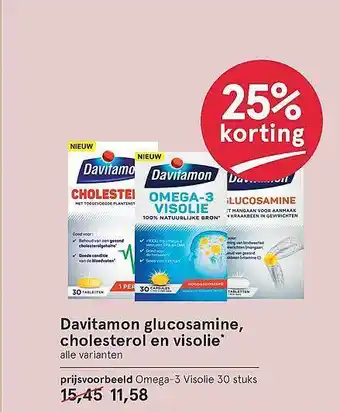 Etos Davitamon glucosamine, cholesterol en visolie 25% Korting aanbieding