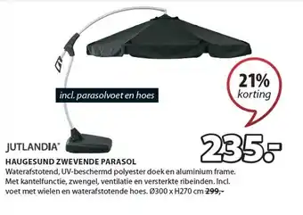 Jysk Haugesund zwevende parasol aanbieding