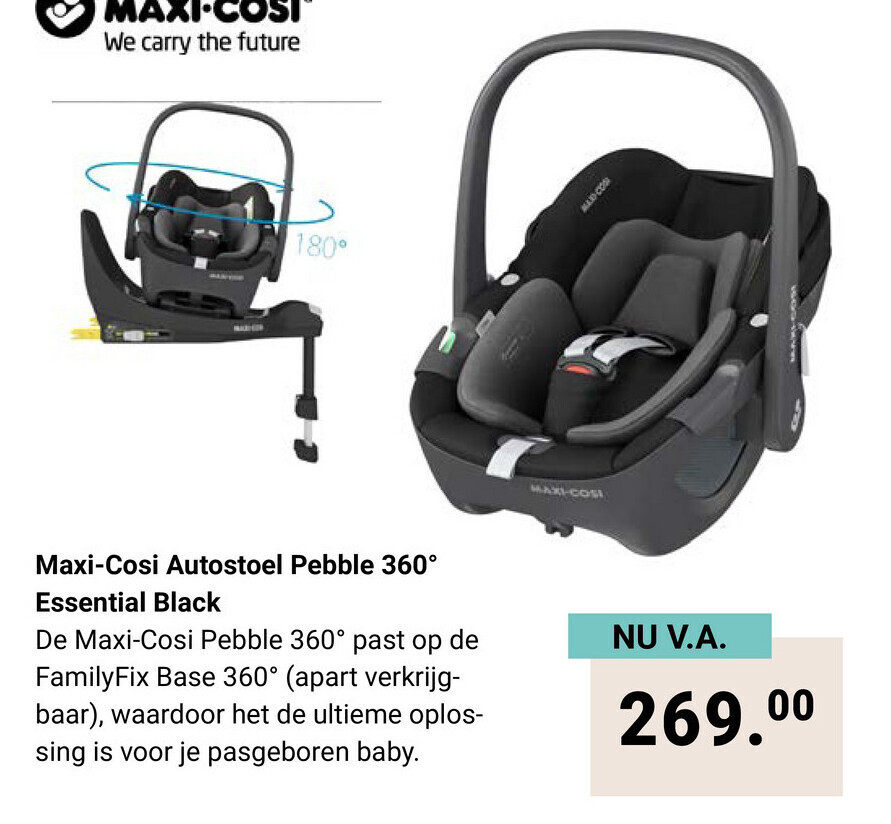 Maxi-Cosi Autostoel Pebble 360 Essential Black aanbieding bij Van Asten  BabySuperstore