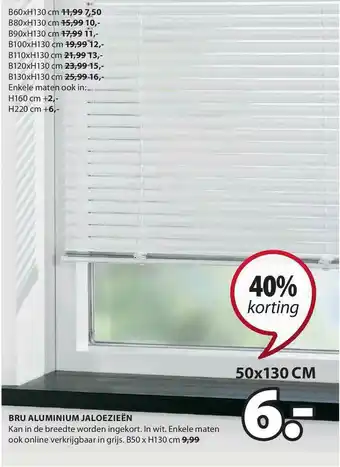 Jysk Bru Aluminium Jaloezieën 50x130 Cm 40% Korting aanbieding