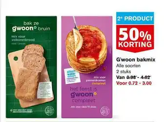 Hoogvliet G'woon Bakmix 50% Korting aanbieding