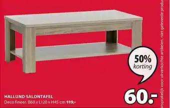 Jysk Hallund Salontafel 50% Korting aanbieding