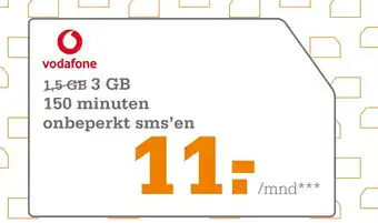 Telecombinatie Vodafone - Sim Only aanbieding