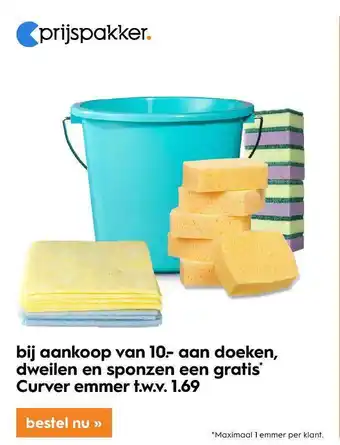 Blokker Bij Aankoop Van 10.- Aan Doeken, Dweilen En Sponzen Een Gratis Curver Emmer aanbieding