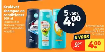 Kruidvat Kruidvat shampoo en conditioner 5x500ml aanbieding