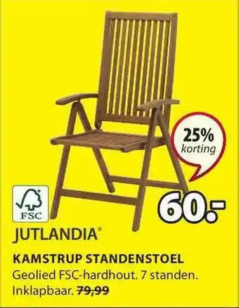 Jysk Jutlandia Kamstrup Standenstoel 25% Korting aanbieding