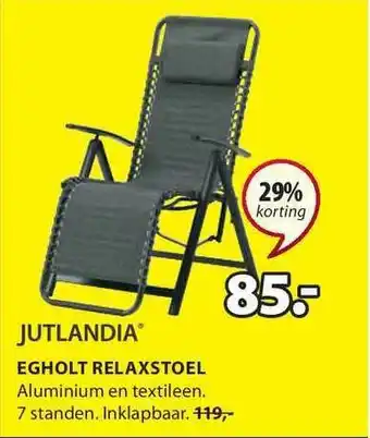 Jysk Jutlandia Egholt Relaxstoel 29% Korting aanbieding