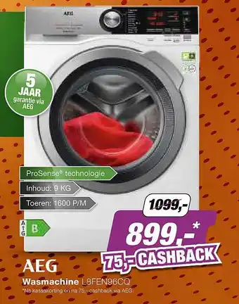 EP AEG Wasmachine L8FEN96CQ aanbieding