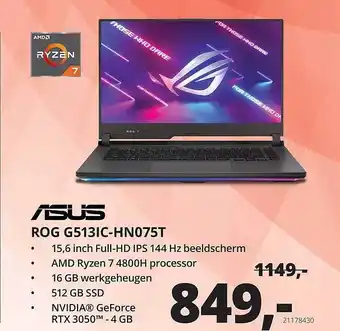 Paradigit Asus ROG G513IC-HN075T Laptop aanbieding