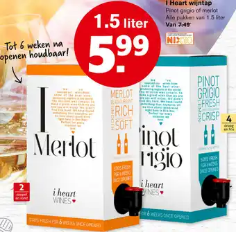 Hoogvliet i heart wijn bag-in-box 1.5L aanbieding