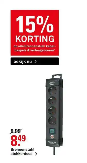 Karwei Brennenstuhl Stekkerdoos 15% Korting aanbieding